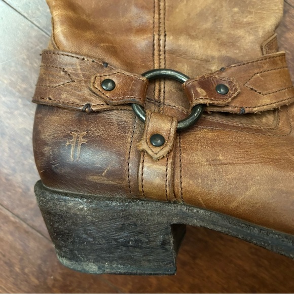 Frye Women’s Brown Leather Boots with Classic Western Harness Details, Size 10 - Picture 10 of 15